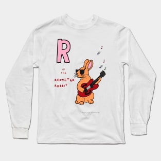 R is for Rockstar Rabbit Long Sleeve T-Shirt